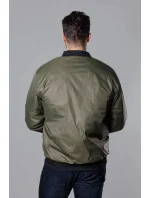 Pánska bunda typu "bomber" v army farbe s prešívanou podšívkou (AK95-3)