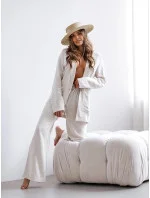 Béžový dámsky oblek s plátnom (VE48)