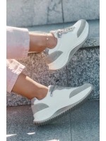 Zamszowe Sneakersy Damskie Na Platformie Big Star RR274A344 HI-POLY SYSTEM Beżowe