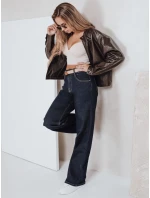 Dámske široké džínsy tmavomodré FashionStreet UY2769