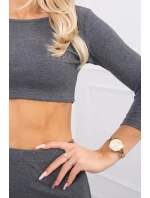 Súprava blúzky a sukne v grafitovej farbe Súprava blúzky a sukne v grafitovej farbe