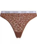 Dámske tangá HIGH LEG THONG 000QD5051E FUA Brown - Calvin Klein