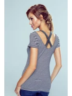 Meg pruhované tričko bielo-čierne - Eldar