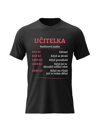 Dámske bavlnené tričko s potlačou - HOURLY BUNDLE TEACHER - čierne Dámske bavlnené tričko s potlačou - HOURLY BUNDLE TEACHER - čierne