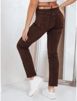 Dámske úzke zúžené džínsy hnedé FashionStreet UY2843