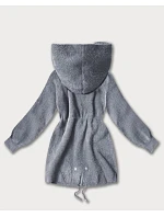 Sivá bunda z alpakovej vlny (W017#)