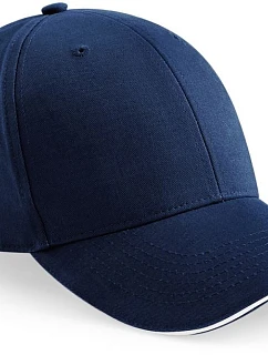 Beechfield B 20 6-panelová sendvičová čiapka „Athleisure“ 53.0020 francúzska námornícka modrá/biela