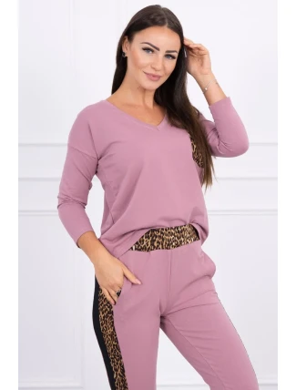Sada s leopardím potlačou tmavo ružová Sada s leopardím potlačou tmavo ružová