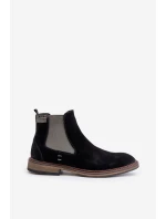 Pánske členkové topánky Chelsea OO174154 Black - Big Star Pánske členkové topánky Chelsea OO174154 Black - Big Star