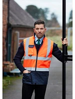Yoko HV 005 Hi-Vis polstrovaná vesta 79.V005 hi vis oranžová/námornícka modrá