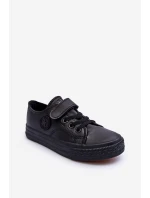 Detské kožené tenisky na zips Delmara Black Detské kožené tenisky na zips Delmara Black