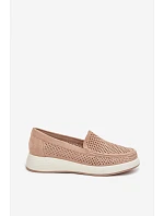 Dámske sieťované mokasíny Sergio Leone MK097H beige Dámske sieťované mokasíny Sergio Leone MK097H beige