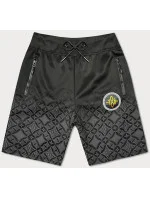 Čierne pánske kraťasy s potlačou (8K1120-3)
