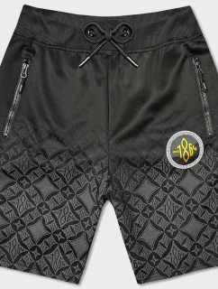 Pánske šortky s potlačou čierne (8K1120-3)