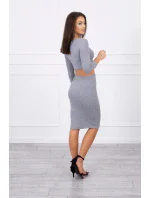 Súprava blúzky a sukne šedá