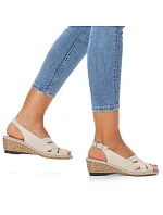 Pohodlné kožené sandále Rieker W RKR682 beige Pohodlné kožené sandále Rieker W RKR682 beige