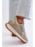 Sneakersy Damskie Na Platformie Memory Foam System Big Star NN274681 Beżowe