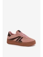 Sztruksowe Sneakersy Damskie Na Platformie Różowe Skye