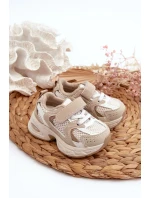 Detská športová obuv na suchý zips, Beige Rulagia