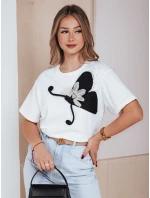 Dámske bavlnené tričko s PEARLI biele FashionStreet RY2718 Dámske bavlnené tričko s PEARLI biele FashionStreet RY2718