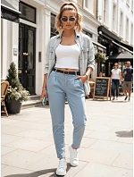 Dámske nohavice chinos s opaskom MODELA modré FashionStreet UY2567 Dámske nohavice chinos s opaskom MODELA modré FashionStreet UY2567