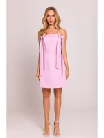 M851 Šaty s mašľami - cukríkovo ružové