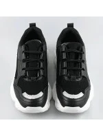 Čierne dámske šnurovacie tenisky "sneakers" (172)