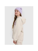Dievčenská mikina bez prúžkov s kapucňou 4F 4FJRAW25TSWSF2294-11S