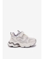 Sneakersy Dziecięce Na Grubej Podeszwie Białe Lianees