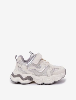 Sneakersy Dziecięce Na Grubej Podeszwie Białe Lianees