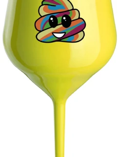 DUHOVÉ VESELÉ EE - žltý nerozbitný pohár na víno 470 ml