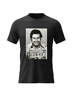 Pánske bavlnené tričko s potlačou - PABLO ESCOBAR - čierne Pánske bavlnené tričko s potlačou - PABLO ESCOBAR - čierne