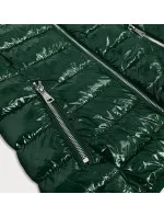 Zelená lesklá prešívaná dámska vesta (B9563)