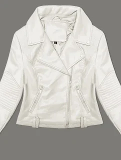 Ecru bunda s asymetrickým zipsom J Style (11Z8130)