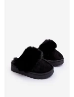 Kapcie Dziecięce Z Futerkiem Czarne Birasta