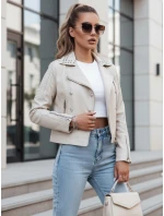 Dámska kožená bunda ramones TRUCCO beige FashionStreet TY4179