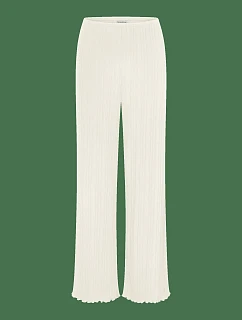 Univerzálne nohavice s rovným strihom a rebrovaním – Silk White – TRIUMPH Silk White – TRIUMPH