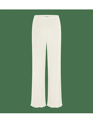 Univerzálne nohavice s rovným strihom a rebrovaním – Silk White – TRIUMPH Silk White – TRIUMPH Univerzálne nohavice s rovným strihom a rebrovaním – Silk White – TRIUMPH Silk White – TRIUMPH