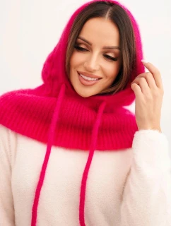 Dámska čiapka s kapucňou s pleteným fuchsiovým vzorom