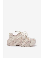 Sneakersy Buty Sportowe Damskie Beżowe Tonelli