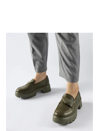 Dámske mokasíny 100-353 Khaki tmavozelená - Solea Dámske mokasíny 100-353 Khaki tmavozelená - Solea