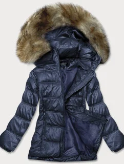 Tmavomodrá dámska prechodná prešívaná bunda (H-205-1)