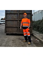Tričko Yoko HVJ 400 Hi-Vis 79.J400, hi-vis, oranžová/námornícka modrá
