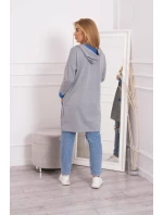 Dvojfarebná pláštenka s kapucňou nevädza + sivá