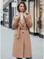 Dámsky zimný kabát klasický camel trenčkot FashionStreet NY0763z