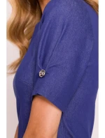 M842 Džínsové šaty so záhybmi - modré