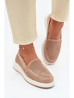 Dámske sieťované mokasíny Sergio Leone MK097H beige Dámske sieťované mokasíny Sergio Leone MK097H beige