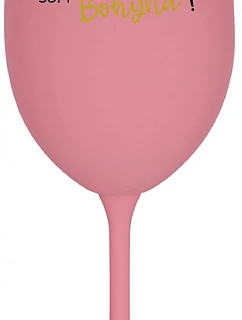 VÍNO JE BOŽSKÝ NÁPOJ. JA SOM BOŽSTVO! - ružový pohár na víno 350 ml