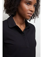 NEOBLU Owen LSL Women Dámske polo s hrubým piqué vzorom a dlhými rukávmi 24.4397 deep black