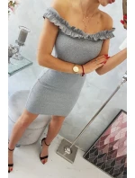 Španielske šaty s volánikmi šedej